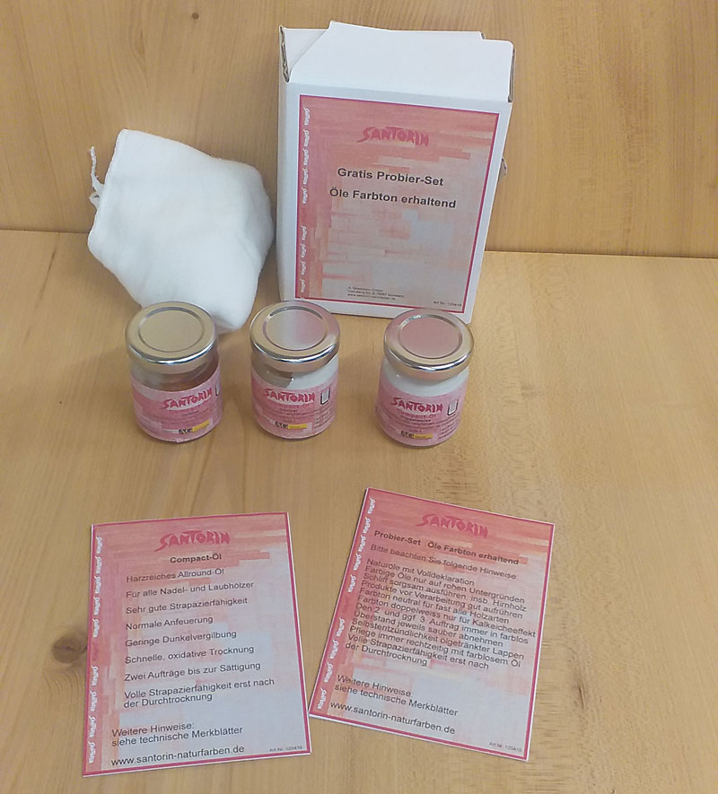 Gratis Probier-Set Santorin Öle farbton erhaltend